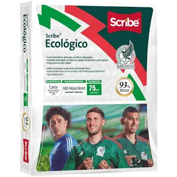 Papel Bond Scribe Ecológico tamaño carta paquete 500 hojas