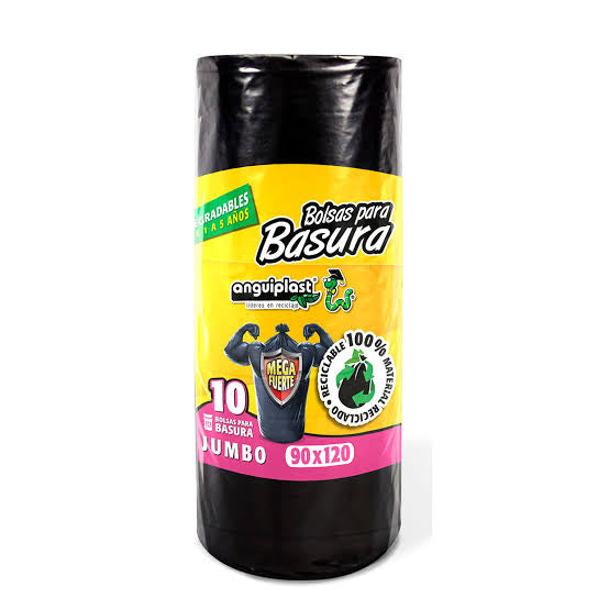 Bolsa para basura Anguiplast negra 90x120   1 rollo