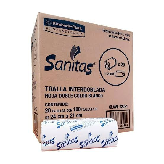 Caja Toalla interdoblada Sanitas 92231 Marca Kimberly Clark