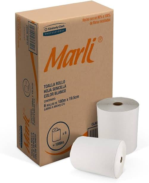 Toalla en rollo Marli 180 m caja con 6 rollos marca Kimberly Clark